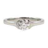 Platinum single stone round brilliant cut diamond