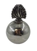 Silver table lighter in the form of a grenade