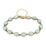 9ct gold opal link bracelet