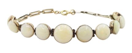 Rose gold circular link opal bracelet