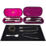 Victorian silver christening fork and spoon