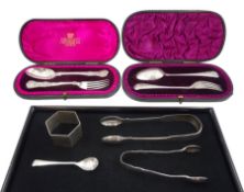 Victorian silver christening fork and spoon