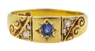 Victorian 18ct gold sapphire and diamond ring