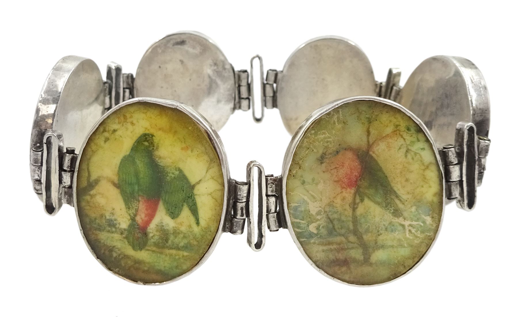 19th century silver oval link bracelet
