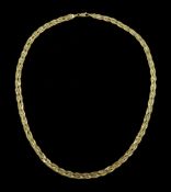 9ct gold flattened weave necklace