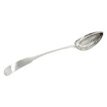 George III Irish silver straining spoon
