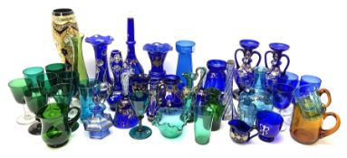 A group of 19th century and later coloured glassware