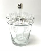 A St. Hilaire clear glass decanter and shot glass set