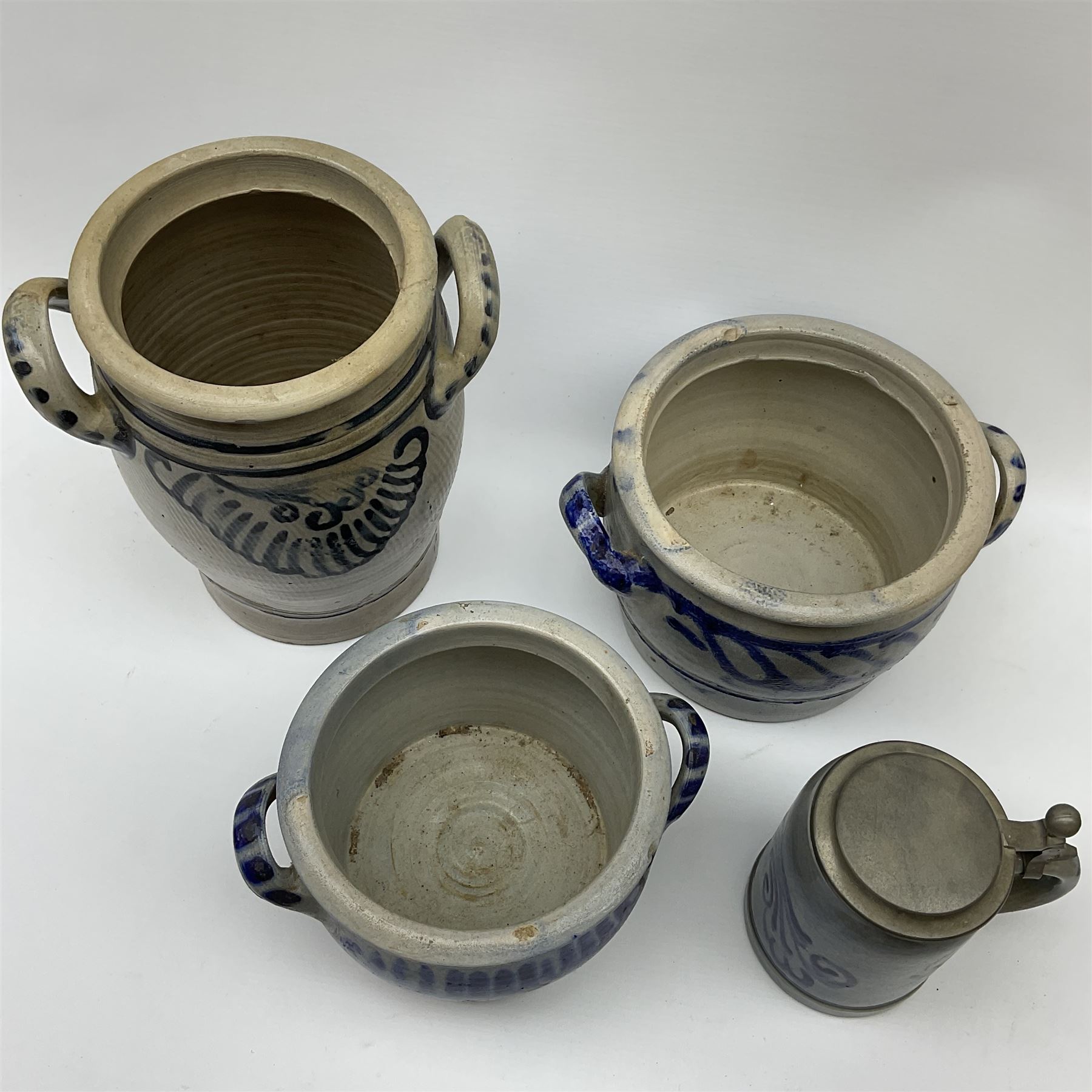 Three Westerwald stoneware twin handled pots - Image 2 of 3