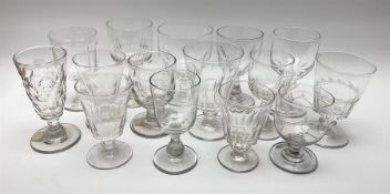 A group of Victorian clear glass rummers