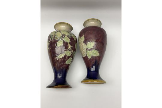 A pair of early 20th century Royal Doulton stoneware vases - Image 9 of 10