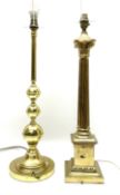 Two brassed table lamps