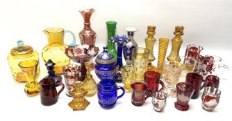 A group of 19th century and later coloured glassware