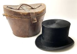 Late 19th/early 20th century Tress & Co top hat retailed by A.P. Dalzell 15 Royal Avenue Belfast