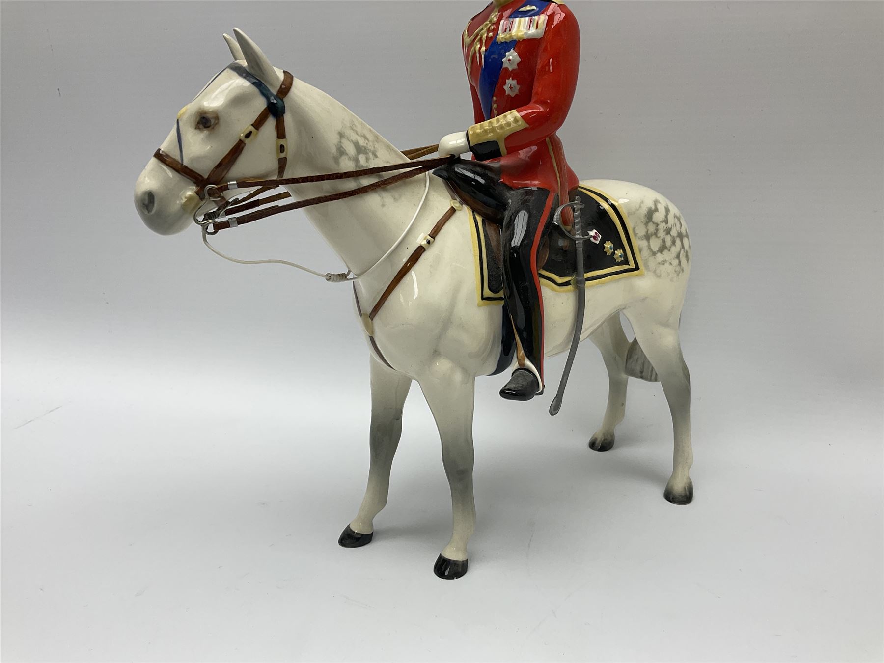 A Beswick model of H.R.H The Duke of Edinburgh mounted on Alamein at Trooping The Colour 1957 - Image 3 of 8