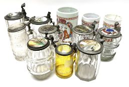 Collection of glass tankards