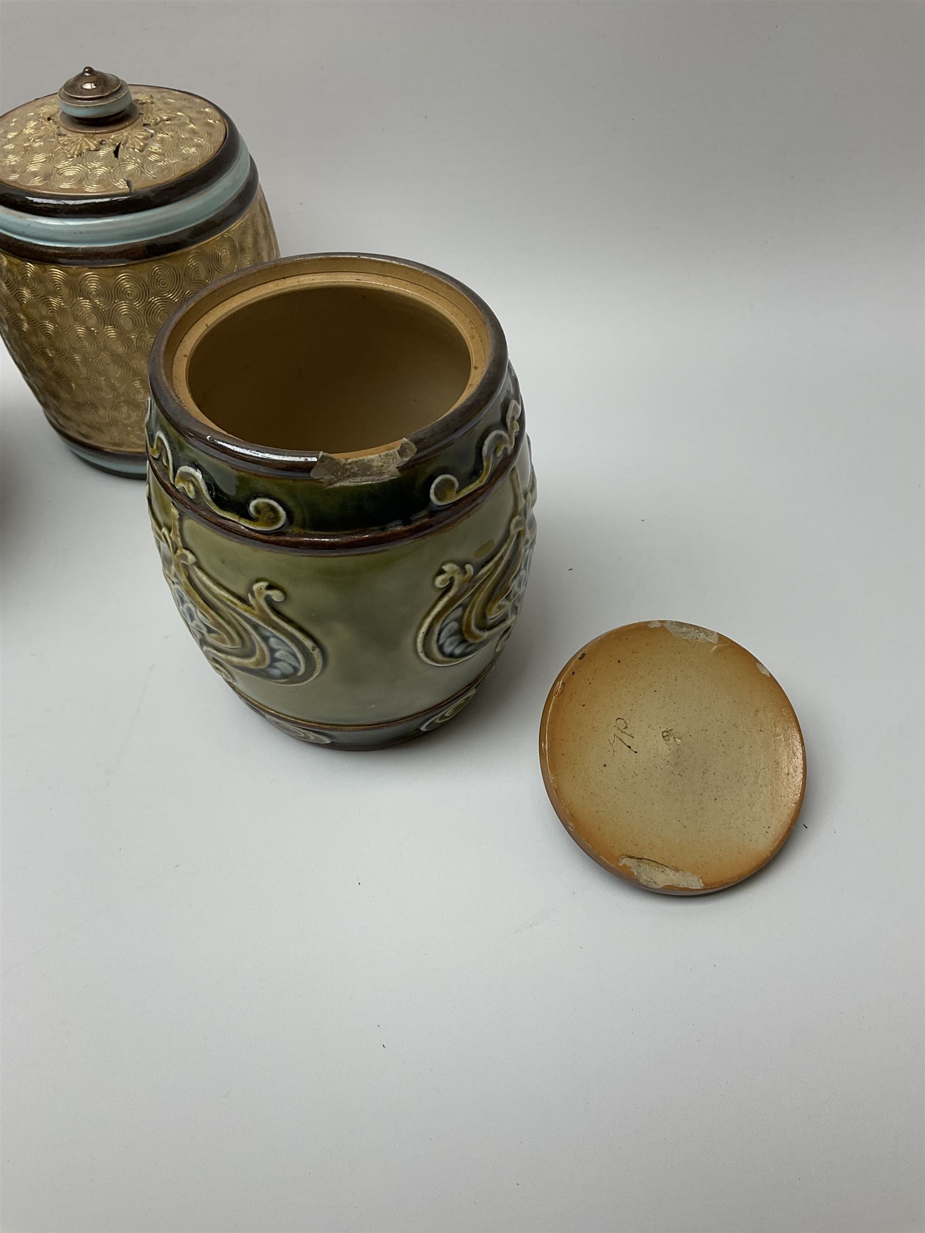 A group of Doulton Lambeth and Royal Doulton tobacco jars - Image 3 of 10