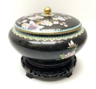 A Japanese cloisonne jar and cover