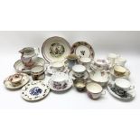 A group of assorted mostly 19th century tea wares