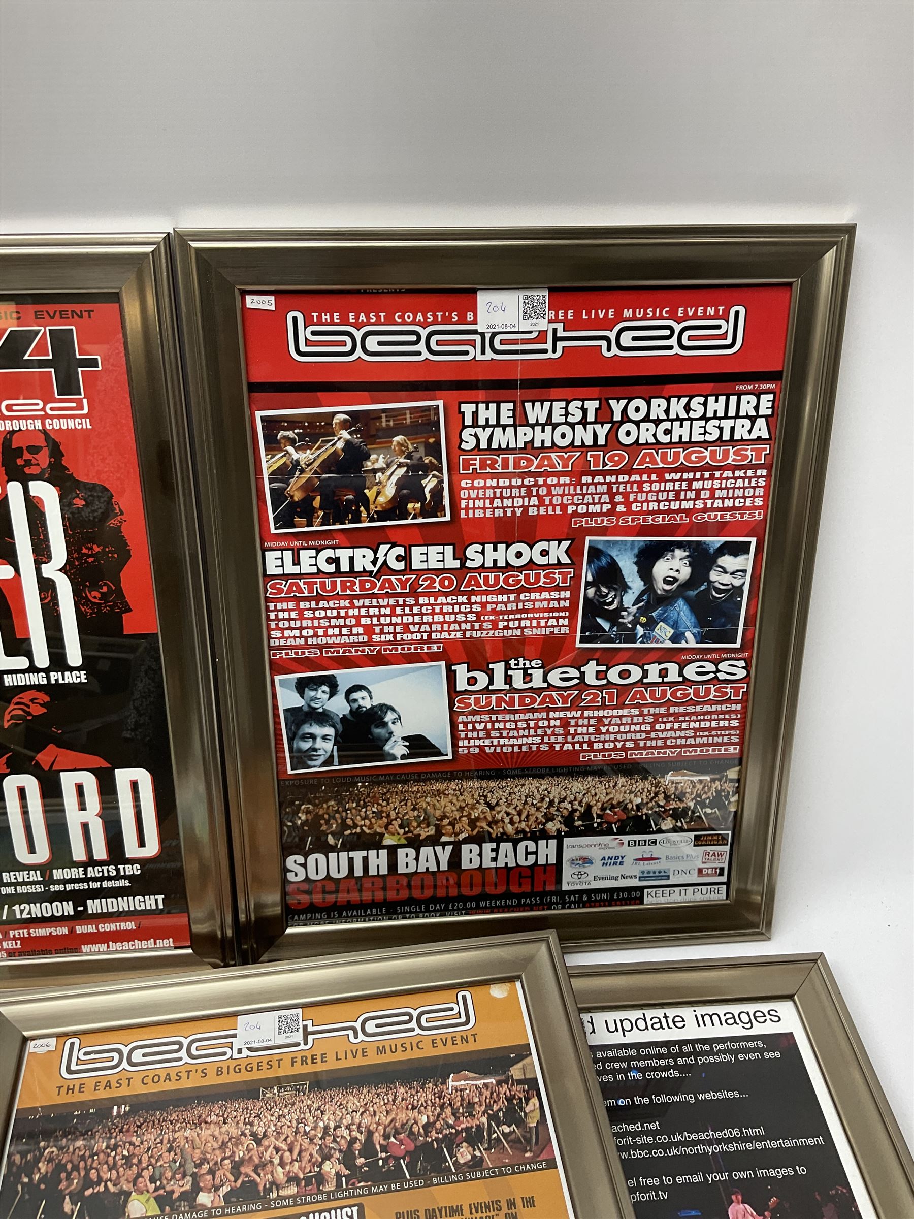 Scarborough Beached Festival - six consecutive framed posters from the years 2003-2008 - Image 2 of 2