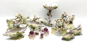 A group of 19th century and later figures and vases