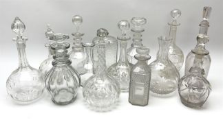 A collection of 19th century and later decanters