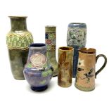 A group of Royal Doulton vases of various form and decoration