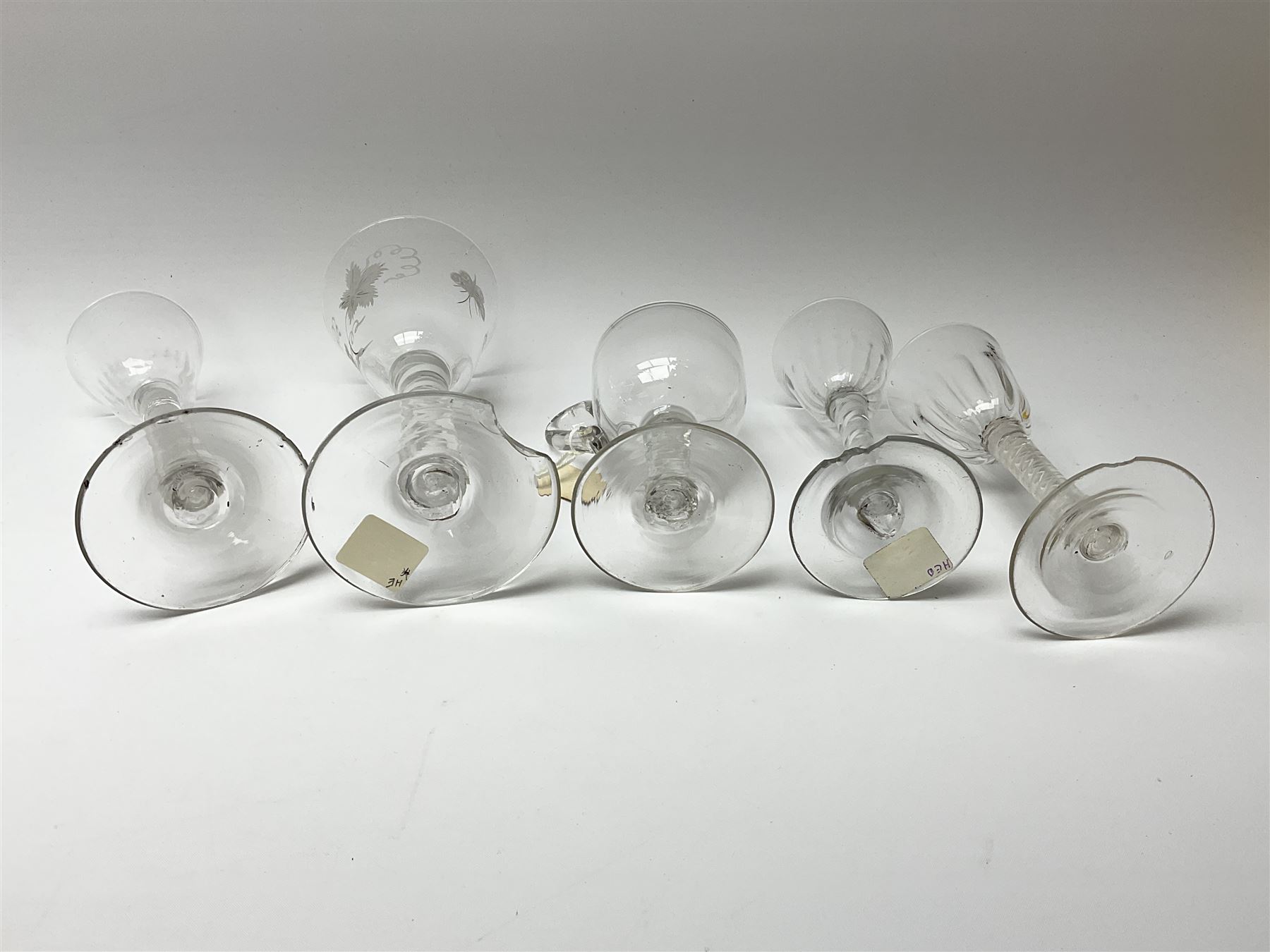 Five 18th century drinking glasses - Image 2 of 2