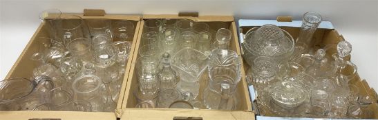 A large group of Victorian and later clear glassware