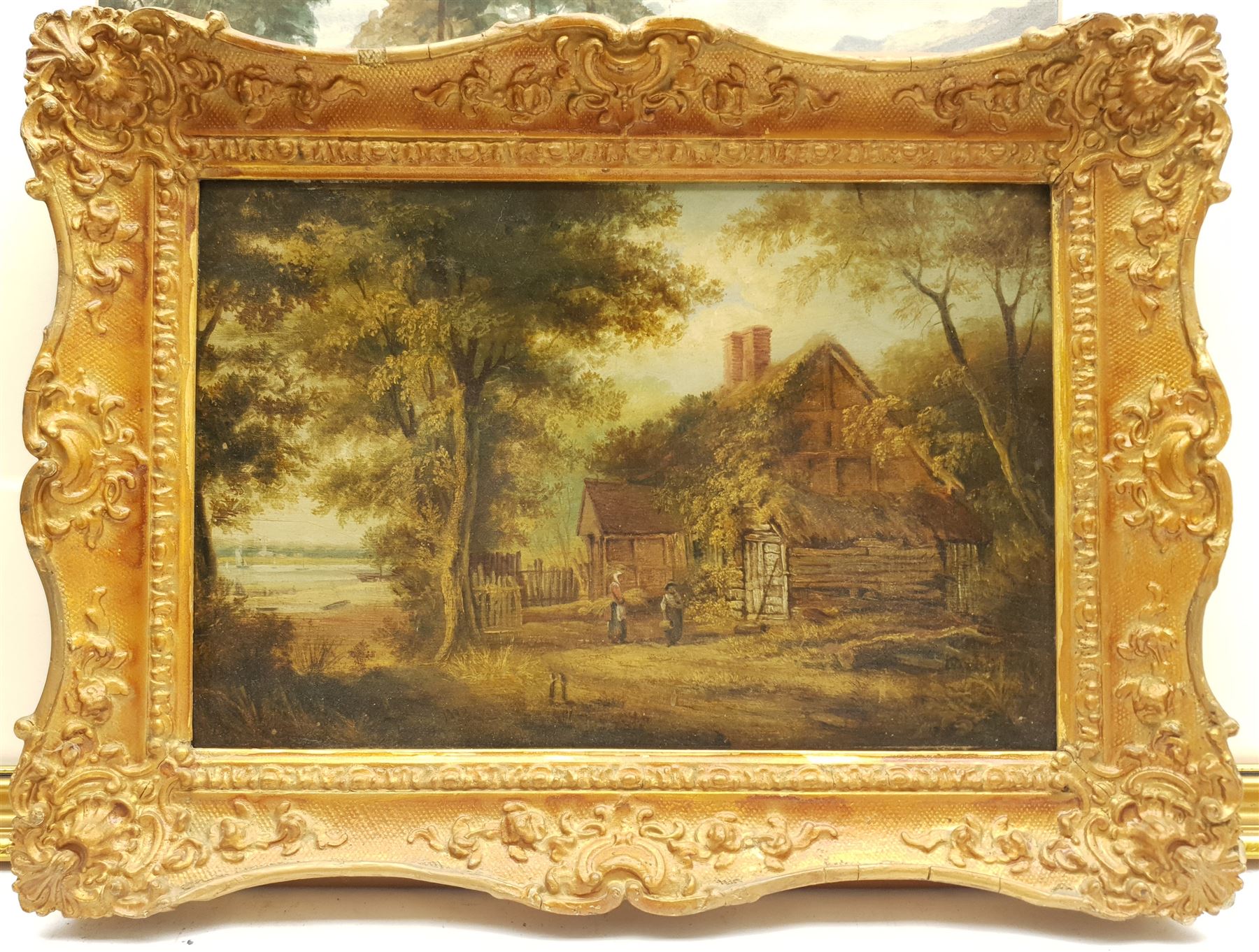 English School (19th century): Cottage by the Lake - Image 2 of 3