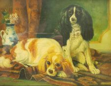 Robert Kingman (20th century): Spaniels with a Blue Vase