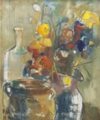 Pia Hesselmark-Campbell (Swedish 1910-2013): Flowers and Bottles