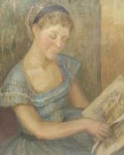 Constance Ann Parker (British 1921-2016): Portrait of a Young Girl Reading