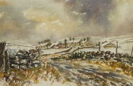 Terry Kirman (British 1939-1997): Yorkshire Dales Village in Winter