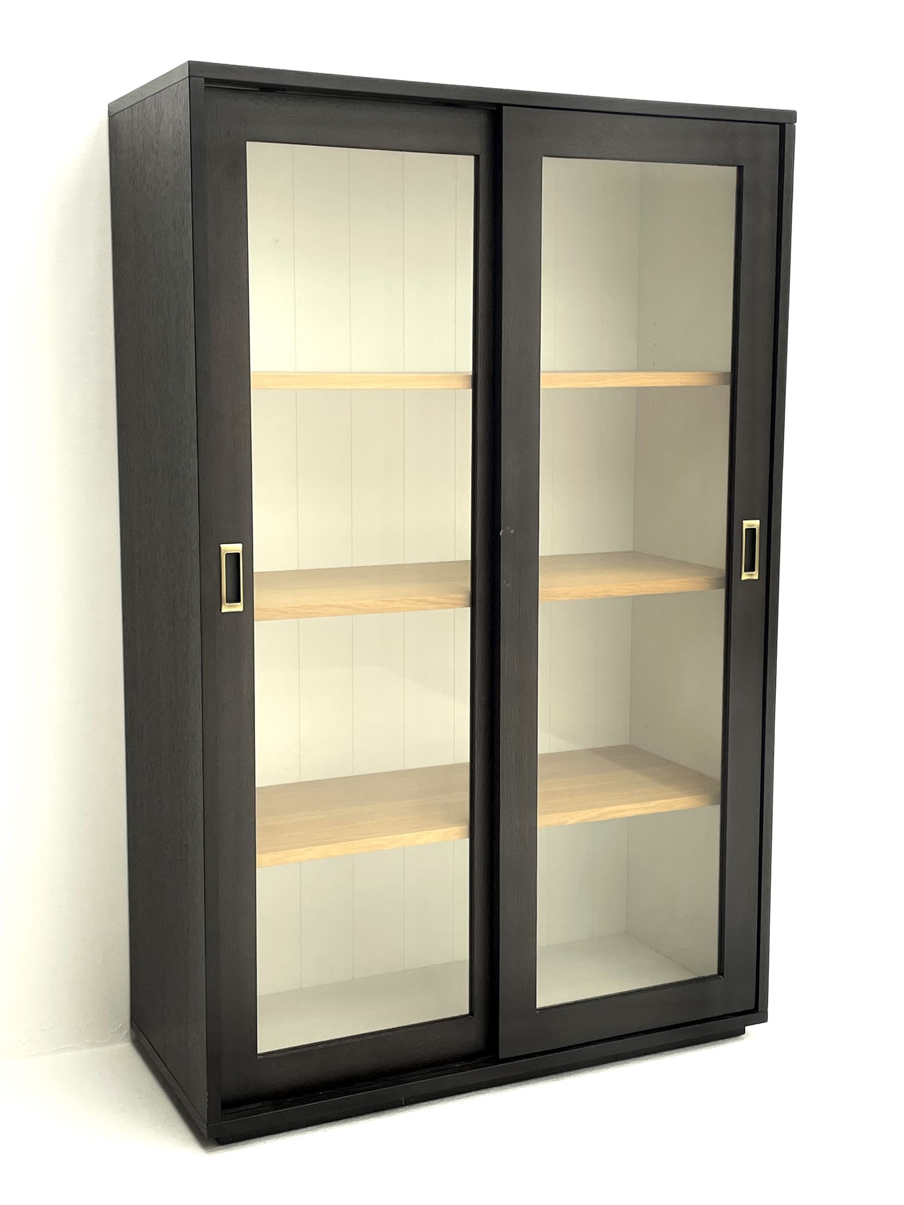 Laura Ashley - black finish cabinet enclosed by two glazed sliding doors - Image 4 of 4