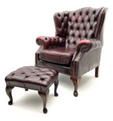 Georgian style wing back armchair