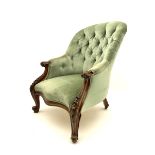 Victorian walnut armchair