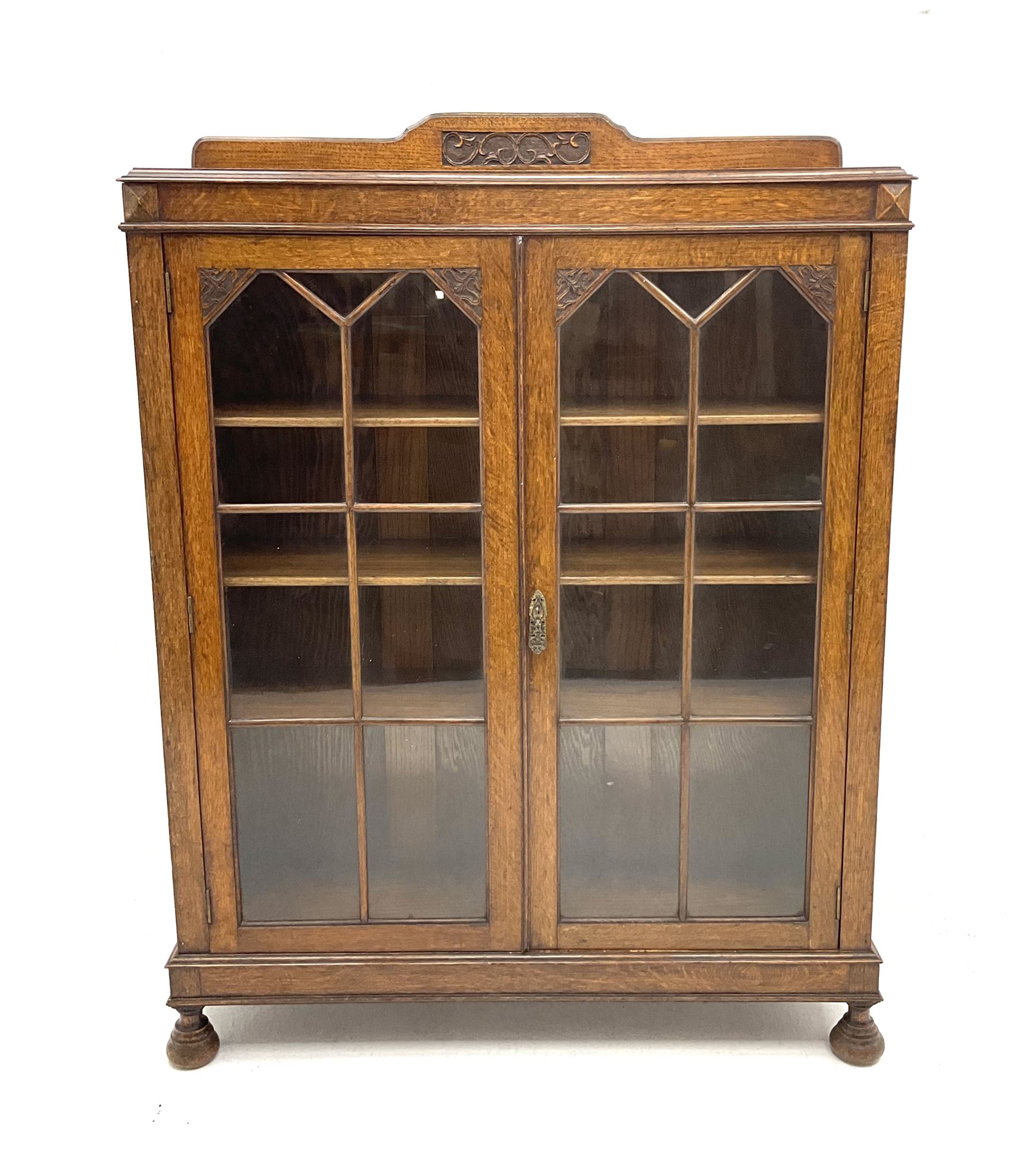 19th century oak display cabinet