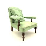 Victorian walnut open armchair