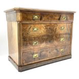 19th century figured walnut chest