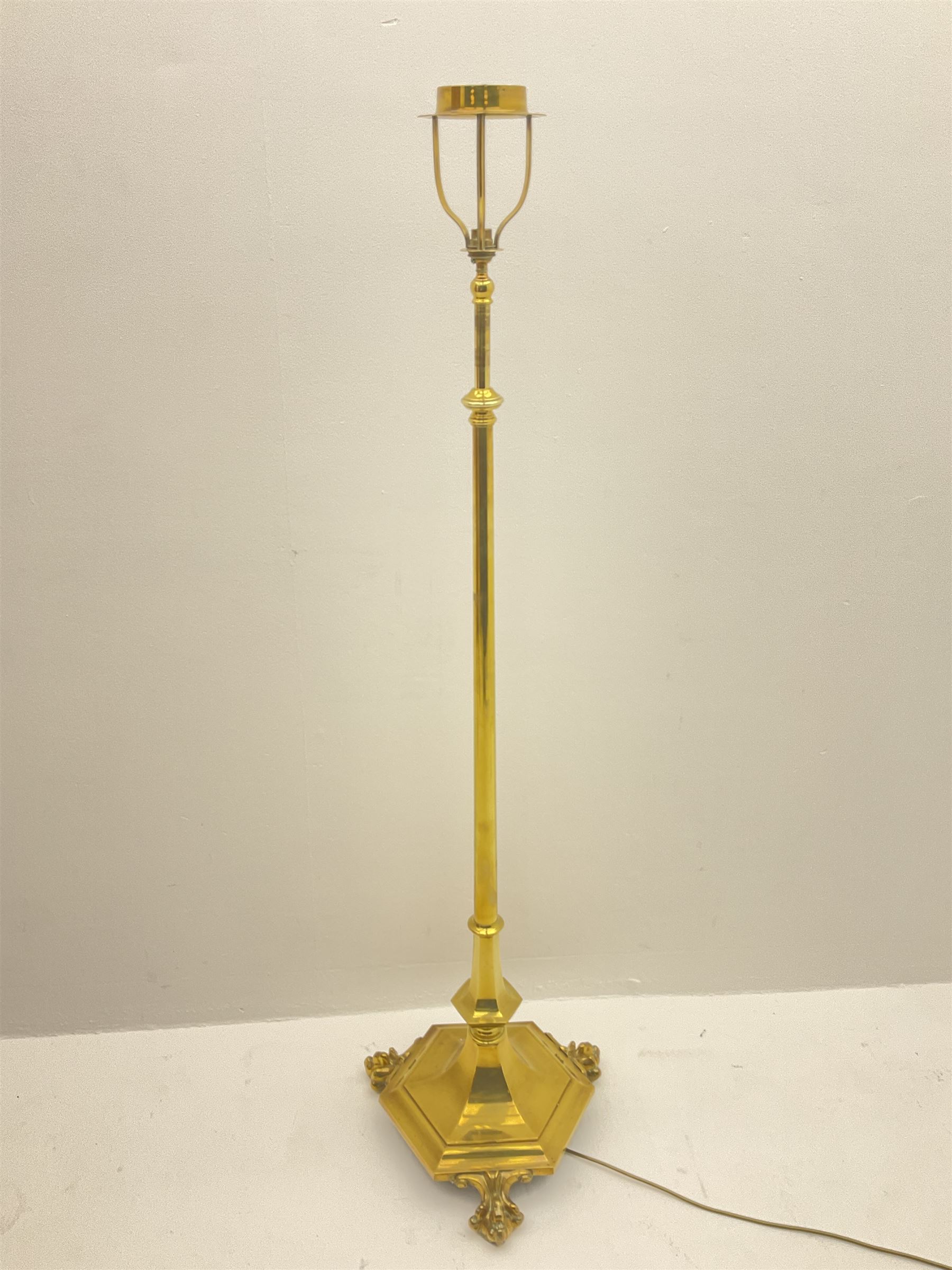 20th century brass finished floor lamp - Image 2 of 4