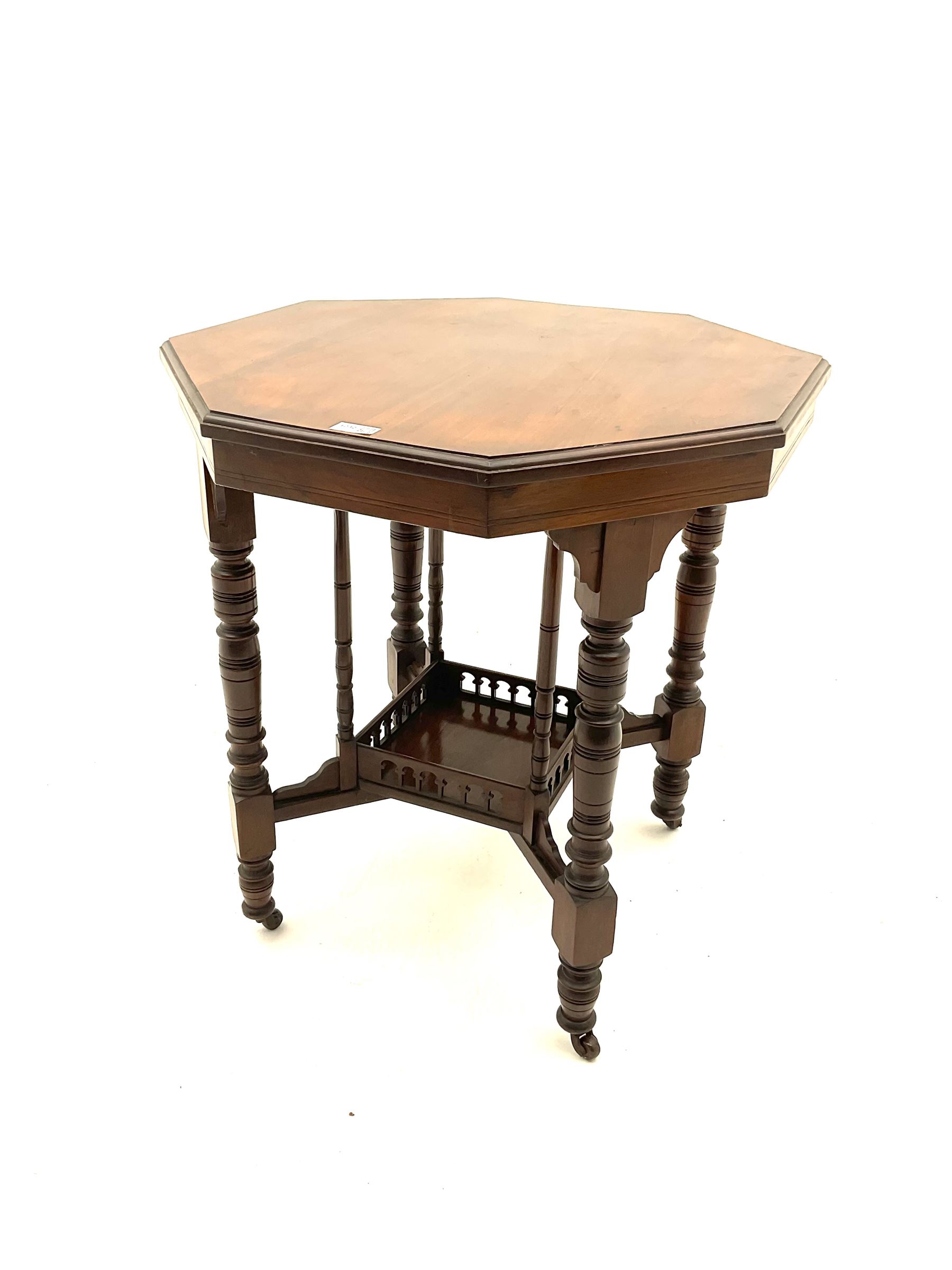 Early 20th century walnut octagonal occasional table