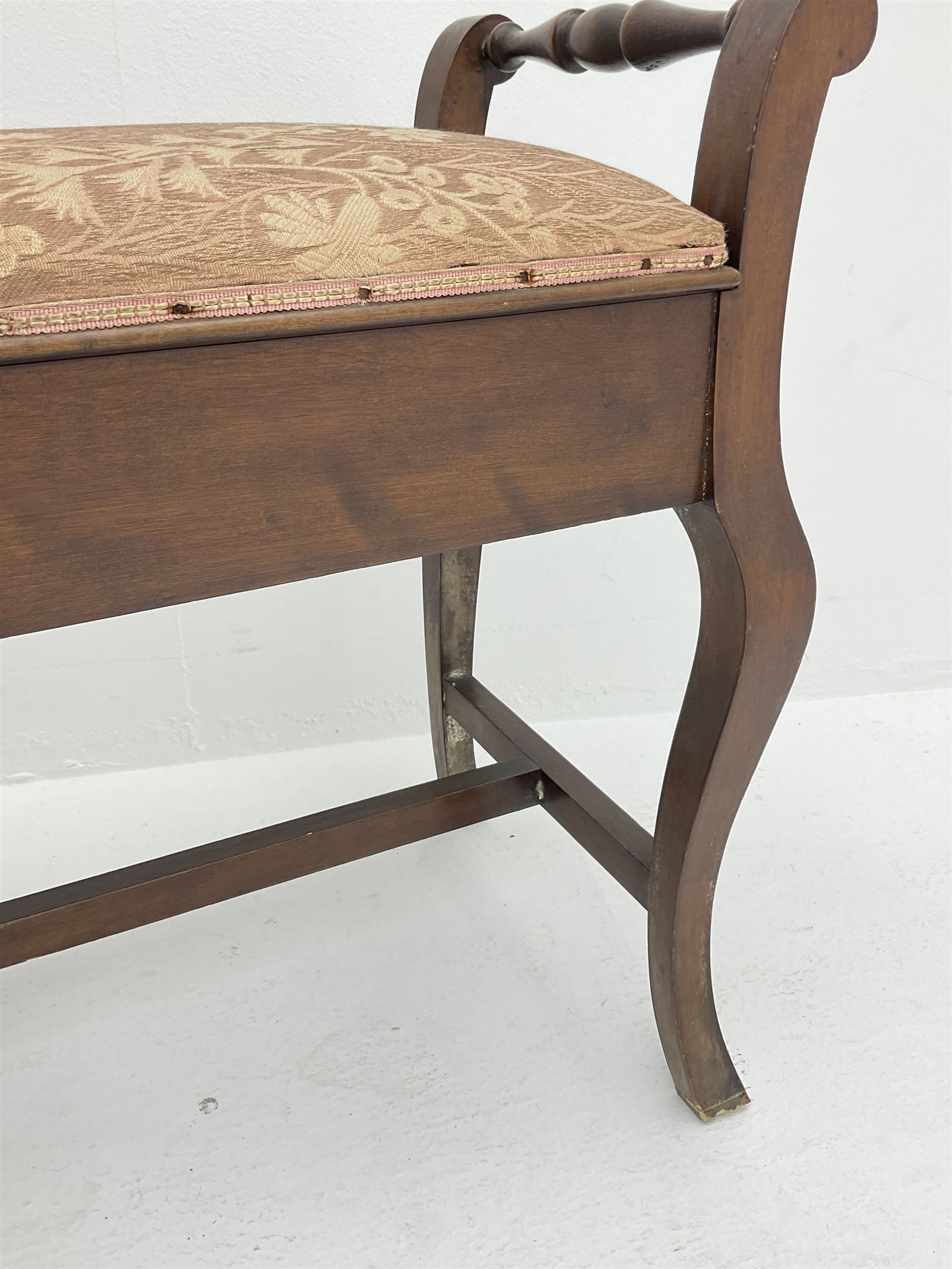 Early 20th century stained beech piano stool - Image 4 of 5