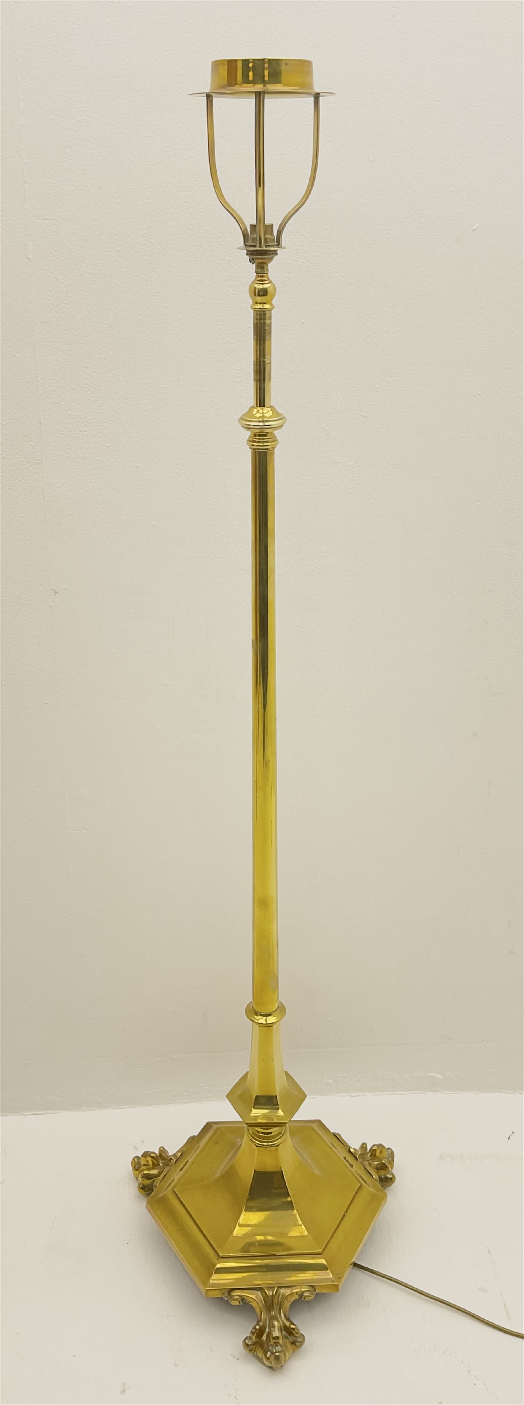 20th century brass finished floor lamp