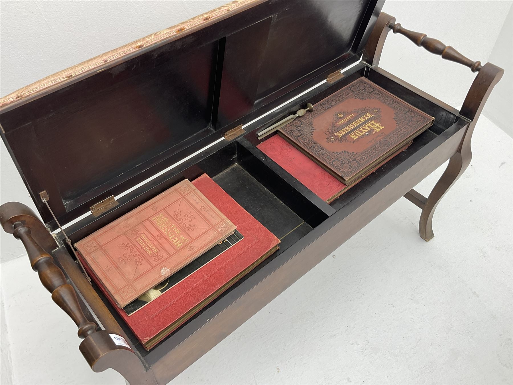 Early 20th century stained beech piano stool - Image 2 of 5