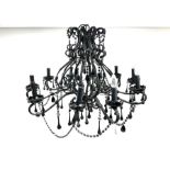 Classical black ten branch chandelier