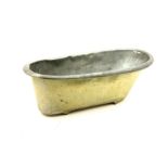 Early 20th century zinc and tin roll top bath tub