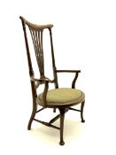 Edwardian mahogany high back chair