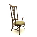 Edwardian mahogany high back chair