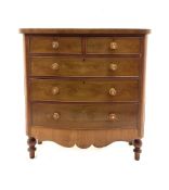 Victorian mahogany bow front chest